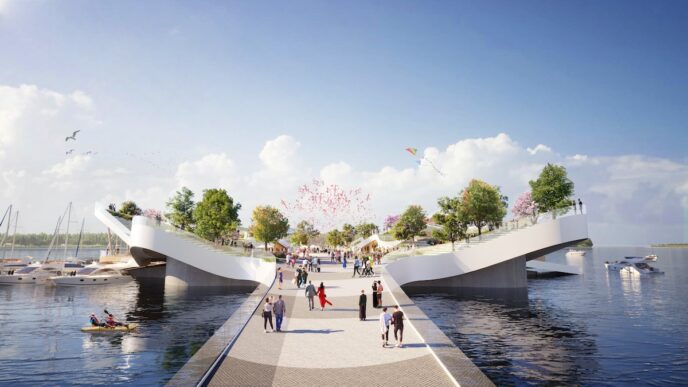 venue/architecture
Diseño arquitectónico de un muelle concurrido. Espacio público para eventos Inmobiliare Summits. Arquitectura innovadora en la ciudad.