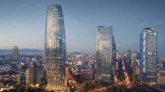 Vista aérea de la ciudad de México, sede de Inmobiliare Summits, conferencia de real estate LATAM. Arquitectura moderna y horizonte urbano.