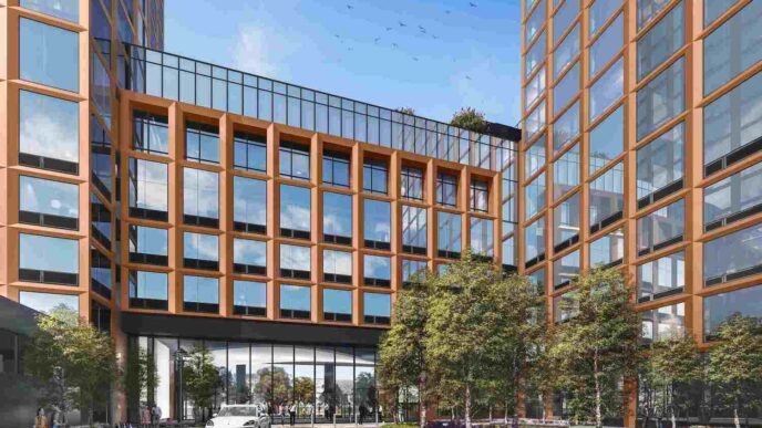 venue/architecture

Vista arquitectónica de Tower 77, un edificio de apartamentos asequibles en Nueva York. Diseño moderno para Inmobiliare Summits real estate.