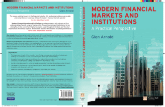 Portada del libro Modern Financial Markets and Institutions de Glen Arnold. Diseño con rascacielos y texto descriptivo sobre mercados financieros.