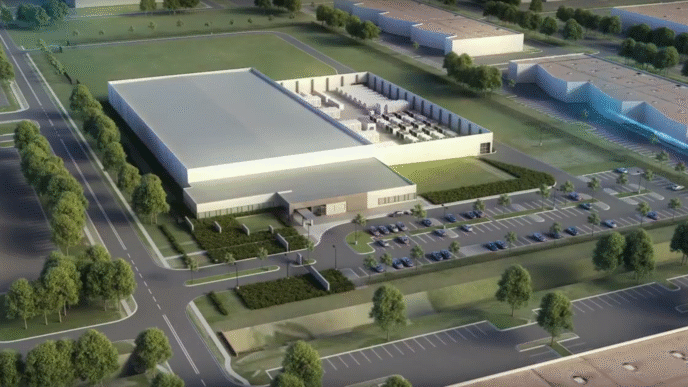 Visualización 3D de arquitectura de datos en real estate, mostrando la integración de sistemas para optimizar la gestión inmobiliaria moderna.