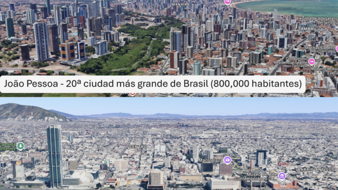 Vivienda vertical en CDMX, Guadalajara y Monterrey: Imagen comparativa de João Pessoa, Brasil, y Monterrey, México, mostrando su arquitectura urbana.