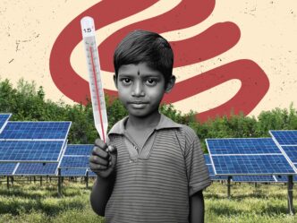 Sponsors/branding.

Niño muestra termómetro en campo solar. Imagen sobre urbanismo táctico y soluciones de energía renovable. Inmobiliare Summits LATAM.