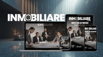 Imagen que muestra la revista Inmobiliare en varios dispositivos: laptop, tablet, reloj inteligente y smartphone. Arquitectura sin fronteras GVI